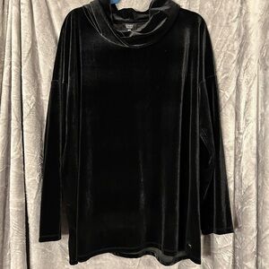 NWT Jones NY Black Velvet Cowl Neck Long Sleeve Blouse Top Women’s size XXL
